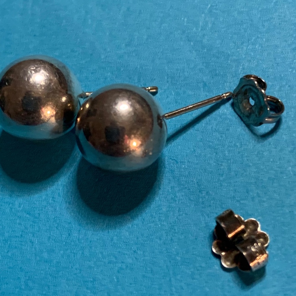 Tiffany’s sterling silver ball earrings